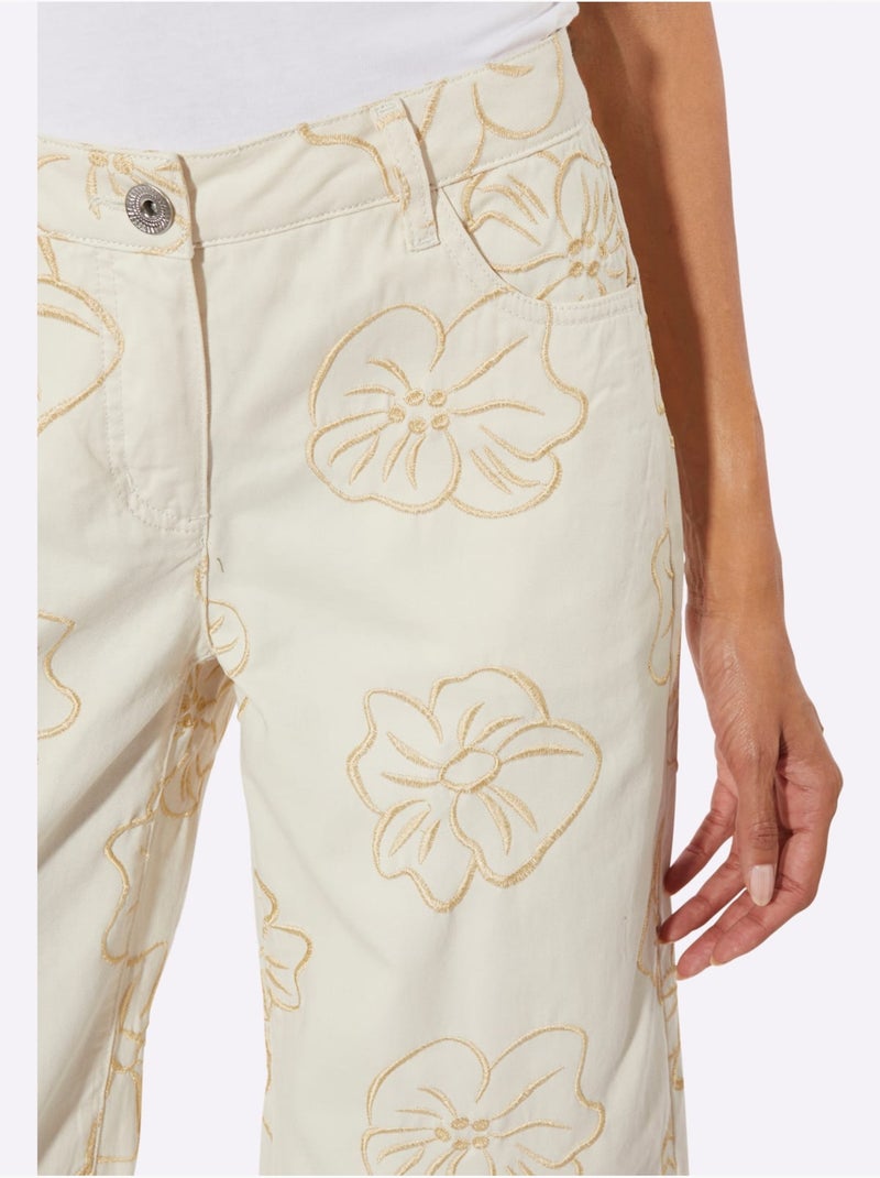 Jean 7/8 Pur Coton - Taille Standard - Helline Blanc Blanc - Kiabi