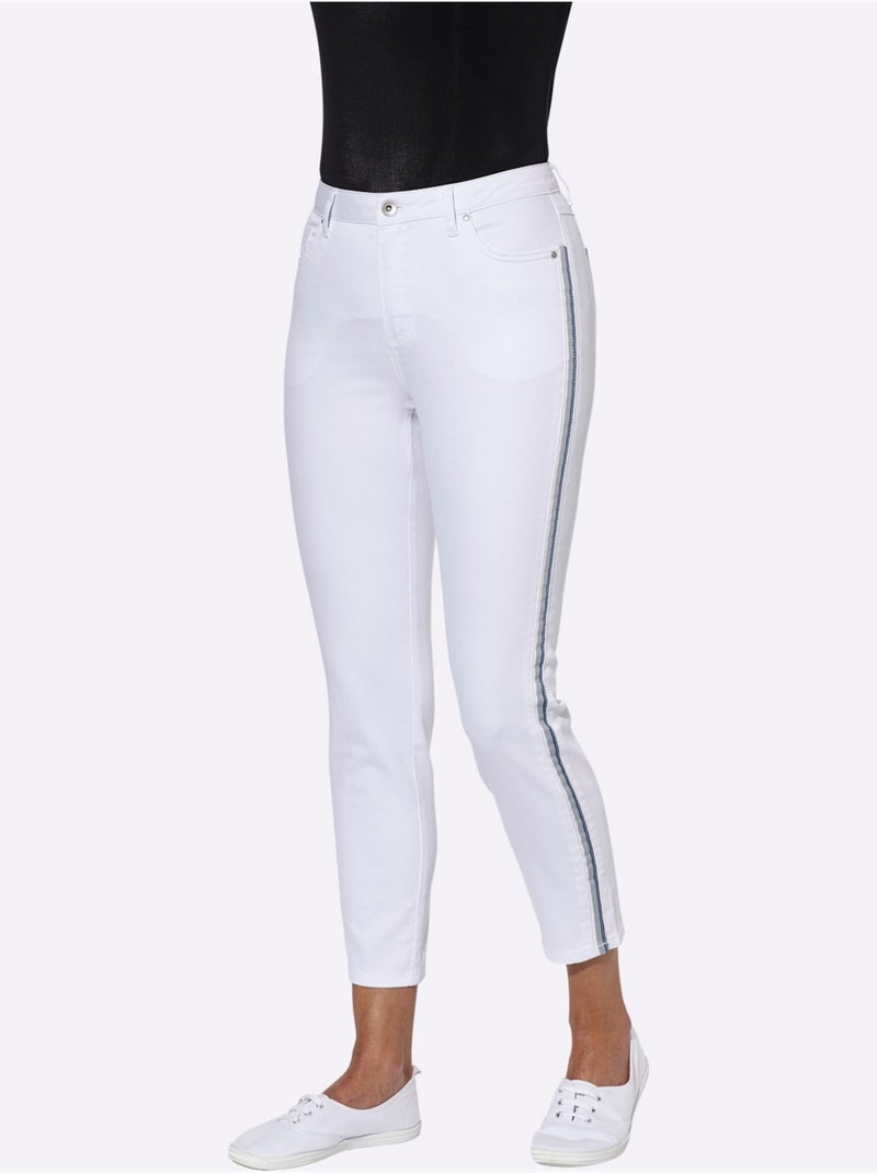 Jean 7/8 Qualité Coton - Taille Courte - Witt Blanc - Kiabi
