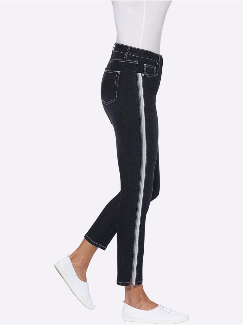 Jean 7/8 Qualité Coton - Taille Courte - Witt Bleu foncé - Kiabi