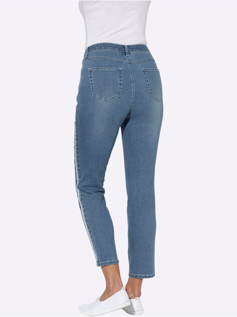 Jean 7/8 Qualité Coton - Taille Courte - Witt Bleu - Kiabi