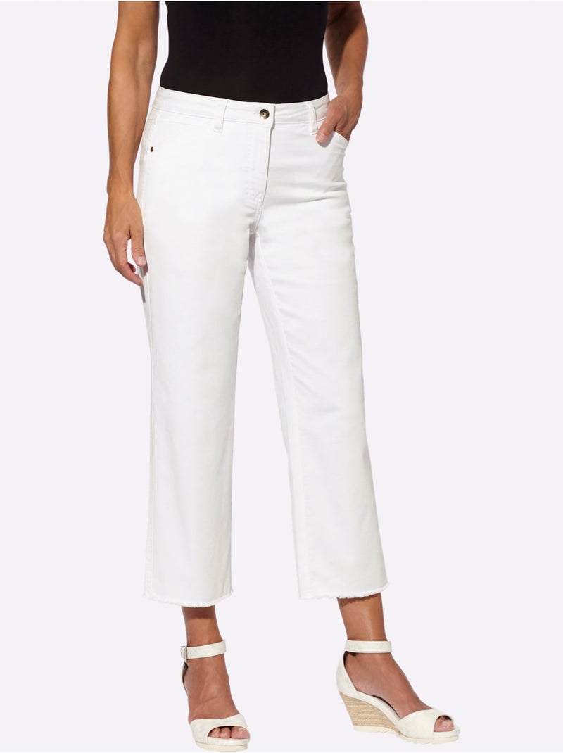 Jean 7/8 Qualité Coton - Taille Standard - Witt Blanc - Kiabi