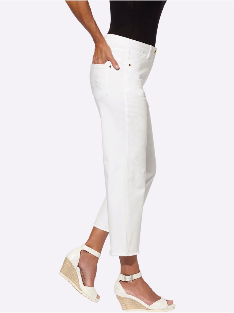 Jean 7/8 Qualité Coton - Taille Standard - Witt Blanc - Kiabi