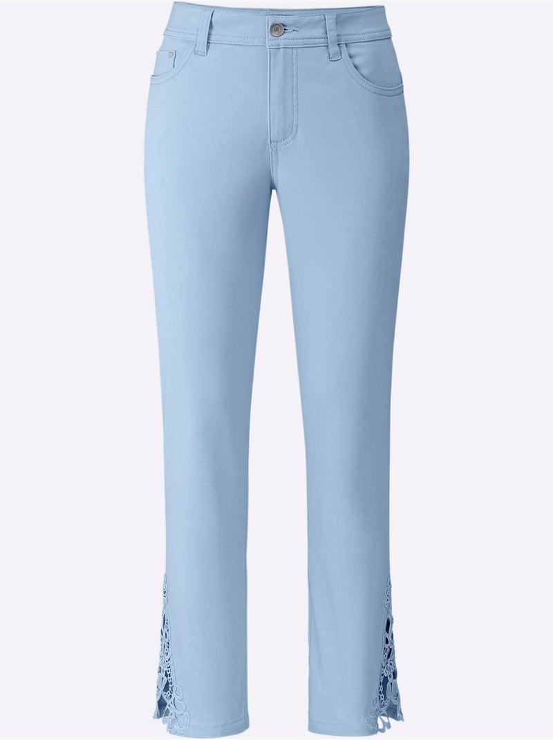 Jean 7/8 Qualité Coton - Taille Standard - Witt Bleu ciel - Kiabi