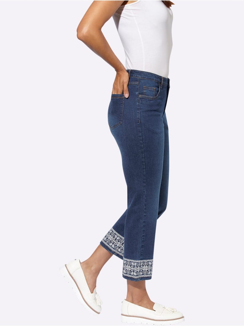 Jean 7/8 Qualité Coton - Taille Standard - Witt Bleu jean - Kiabi