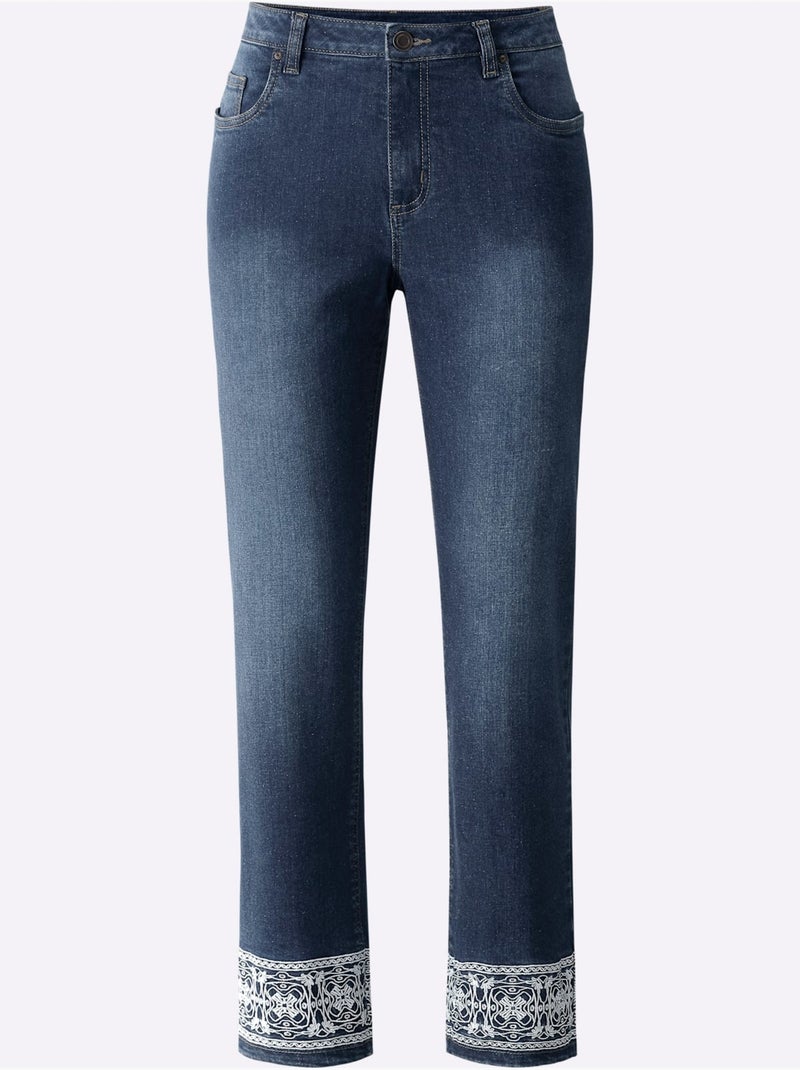 Jean 7/8 Qualité Coton - Taille Standard - Witt Bleu jean - Kiabi