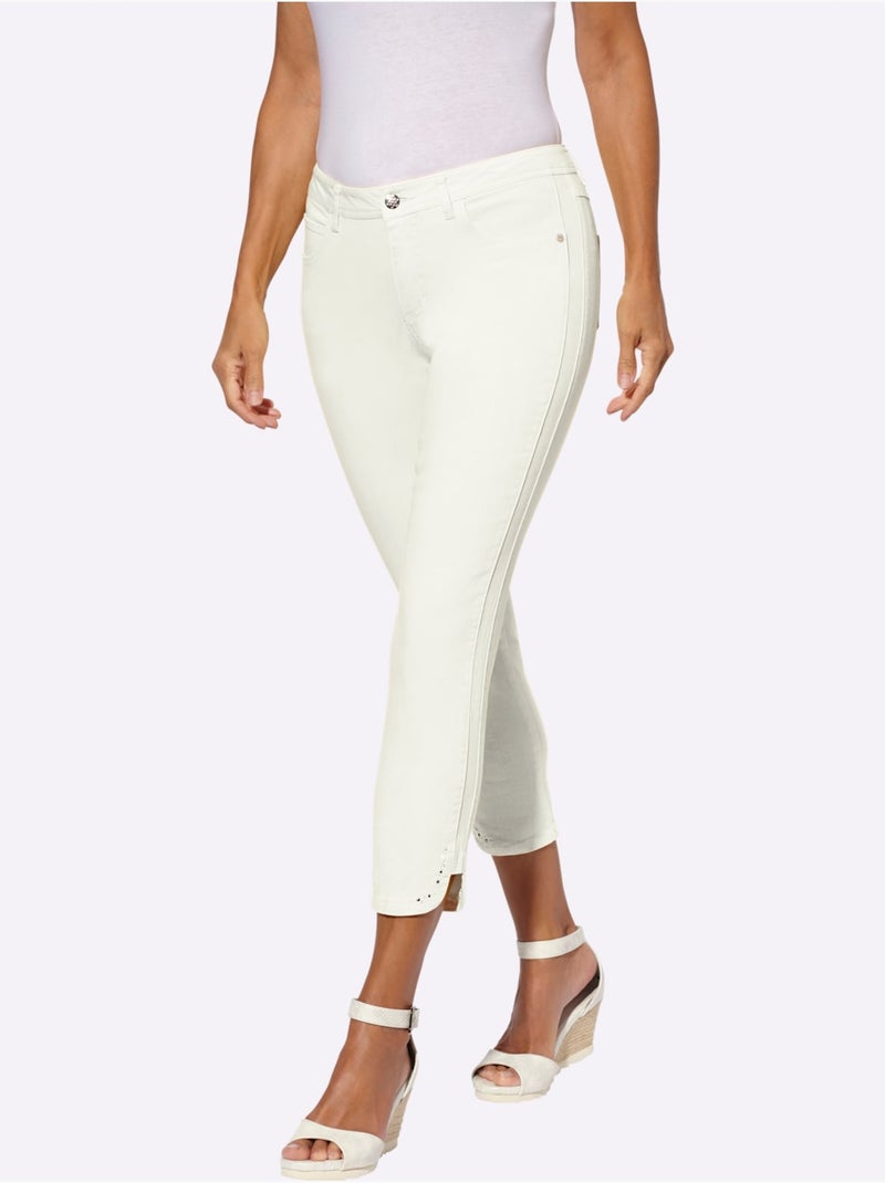 Jean 7/8 Qualité Coton - Taille Standard - Witt Ecru - Kiabi