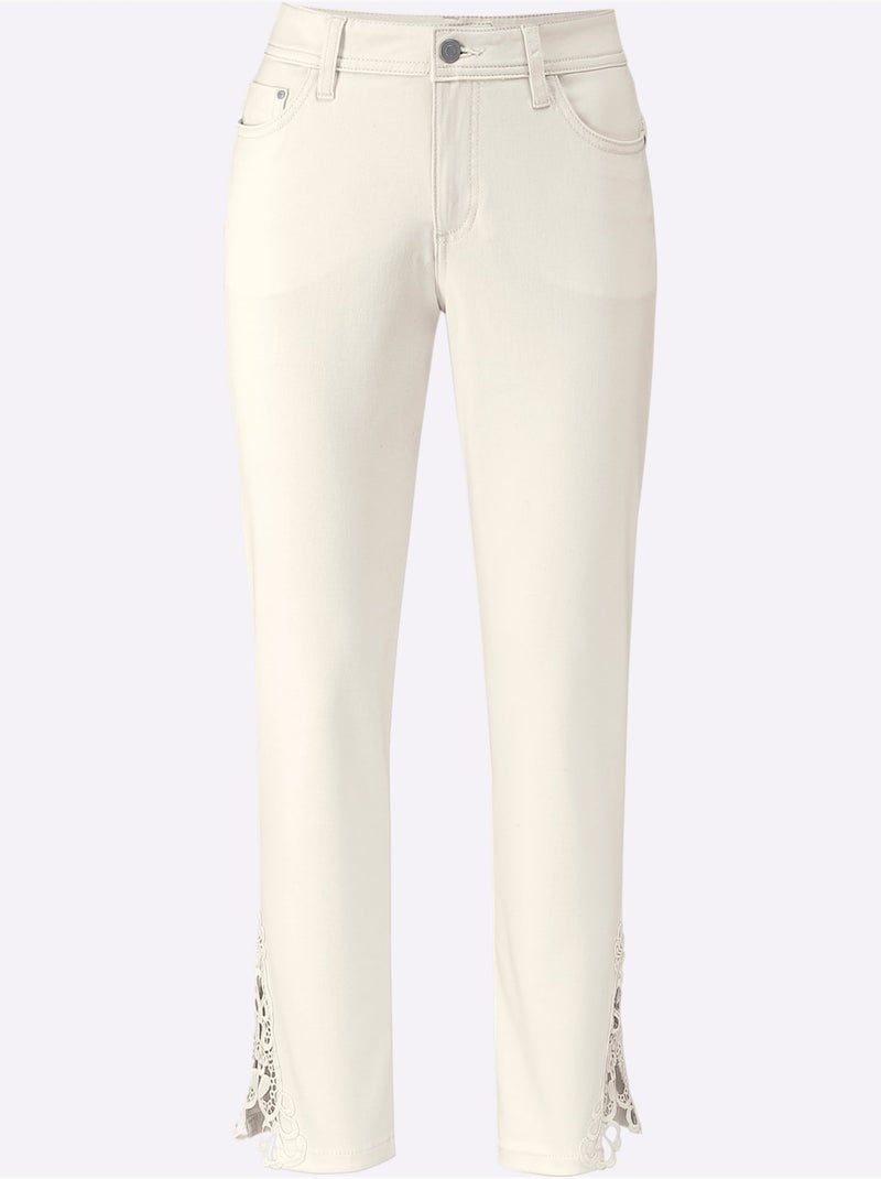 Jean 7/8 Qualité Coton - Taille Standard - Witt Ecru - Kiabi