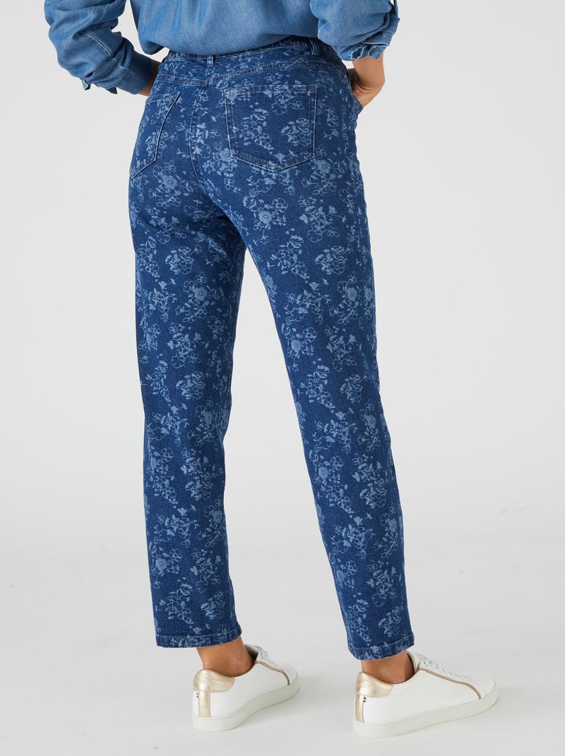 Jean 7/8ème 5 poches imprimé - Damart Bleu - Kiabi