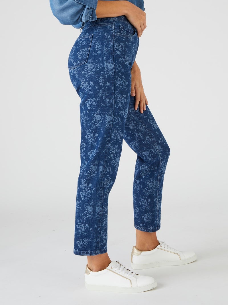 Jean 7/8ème 5 poches imprimé - Damart Bleu - Kiabi