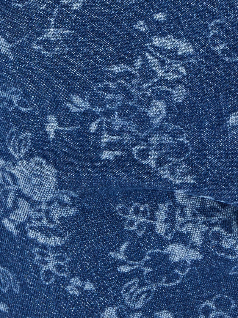 Jean 7/8ème 5 poches imprimé - Damart Bleu - Kiabi