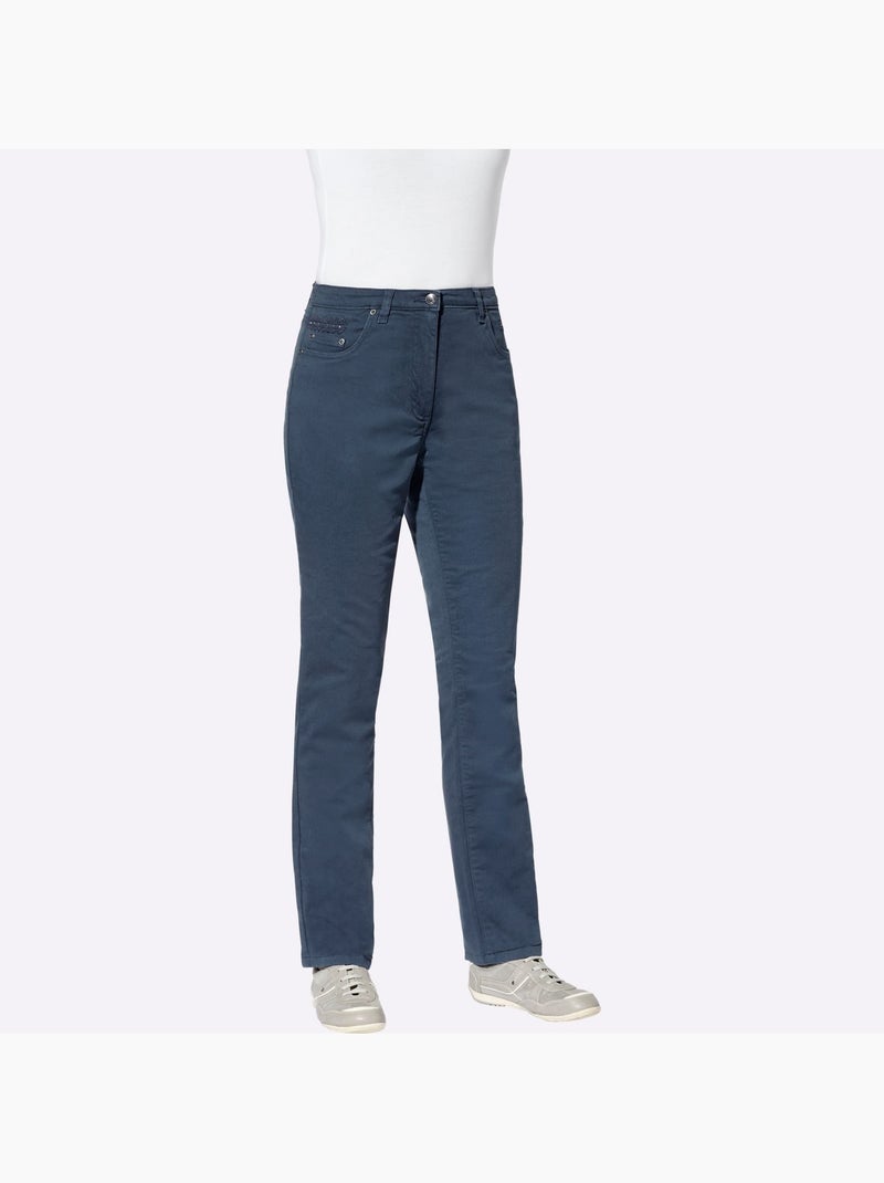 Jean 98% coton - taille courte - witt Bleu foncé - Kiabi
