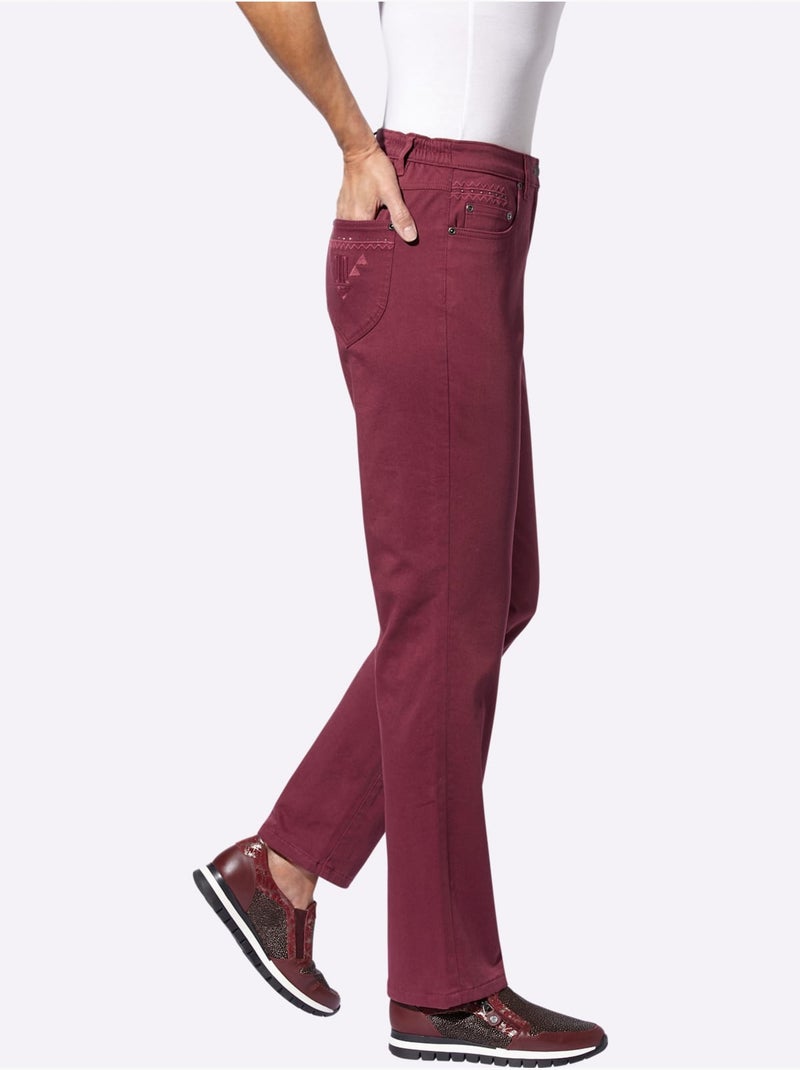 Jean 98% coton - taille courte - witt Bordeaux - Kiabi