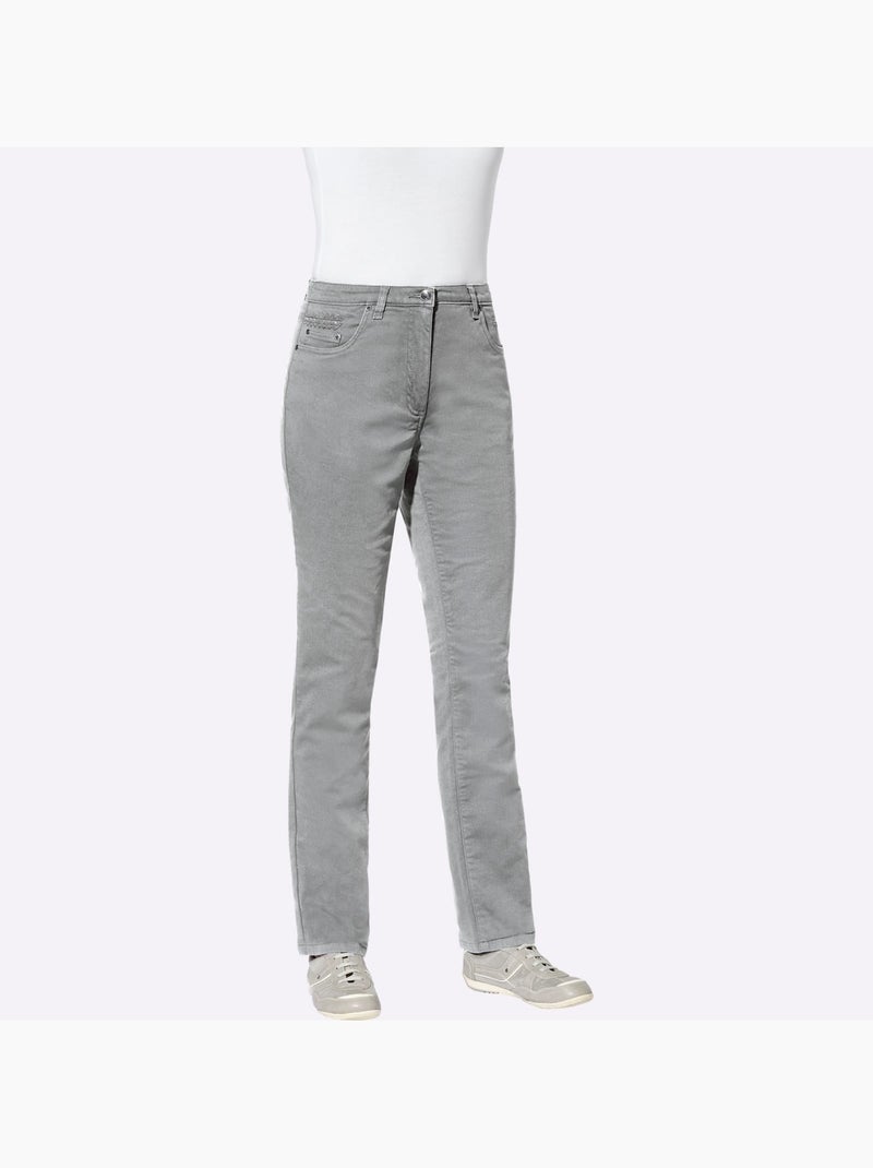 Jean 98% coton - taille courte - witt Gris foncé - Kiabi