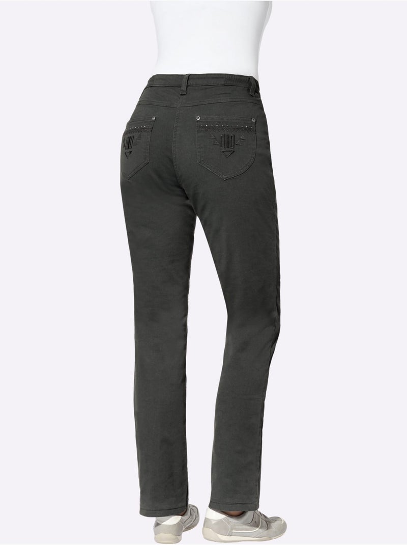 Jean 98% coton - taille courte - witt Gris - Kiabi