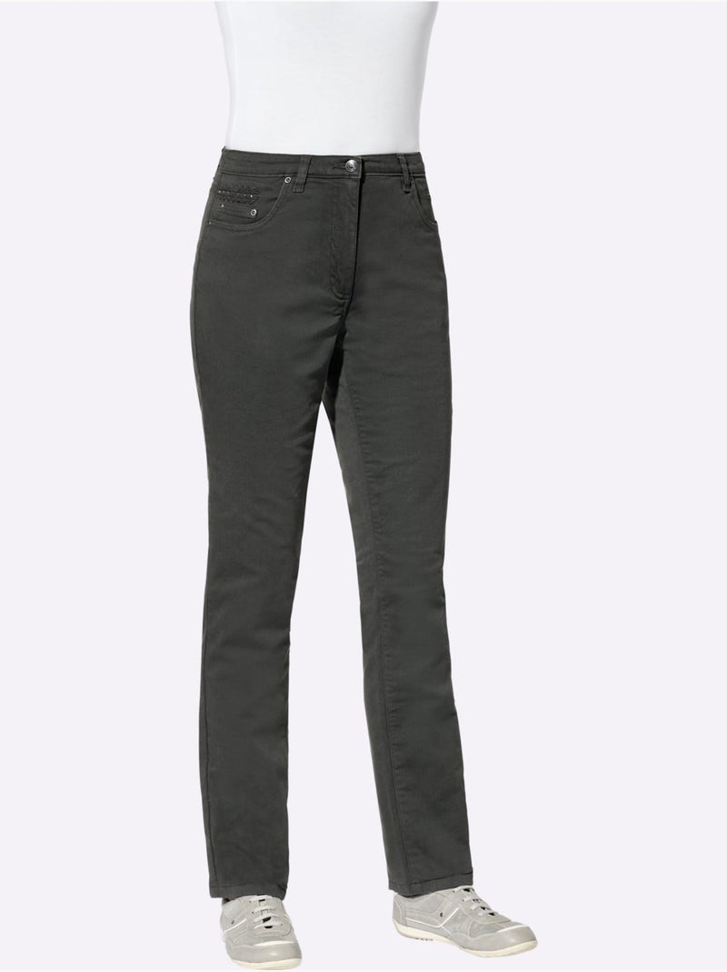 Jean 98% coton - taille courte - witt Gris - Kiabi