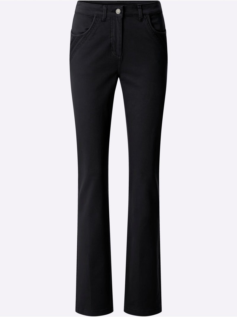 Jean 98% coton - taille courte - witt Noir - Kiabi
