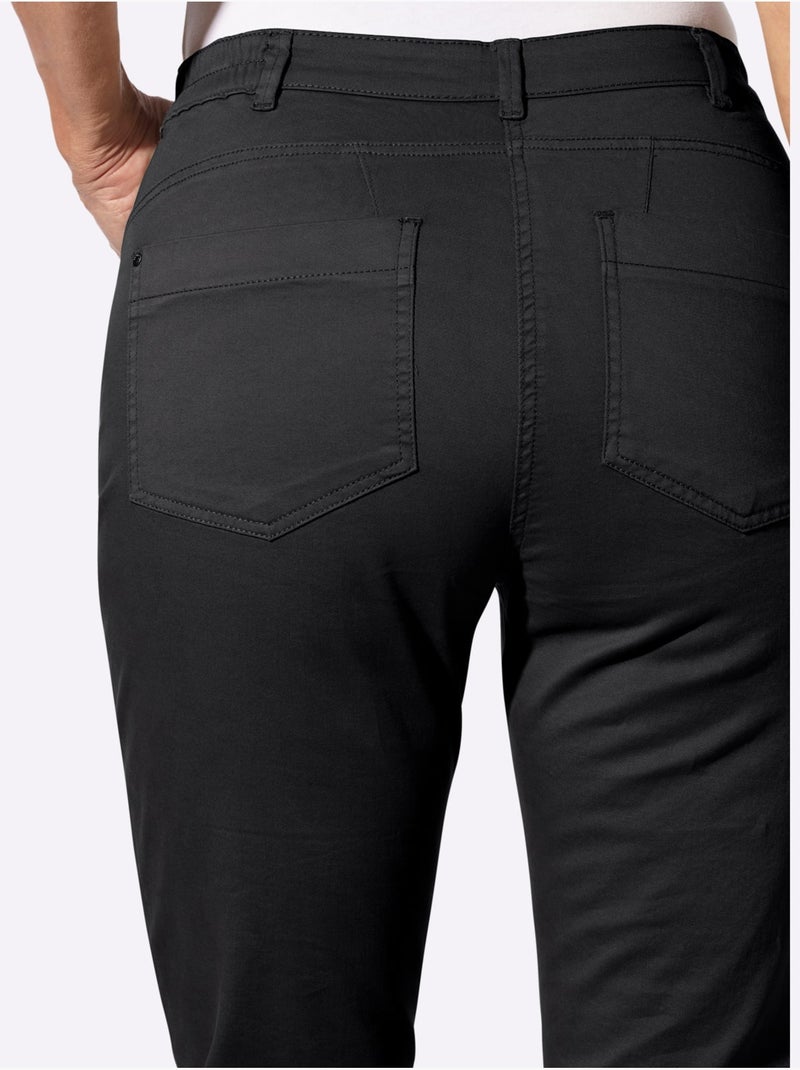 Jean 98% coton - taille courte - witt Noir - Kiabi