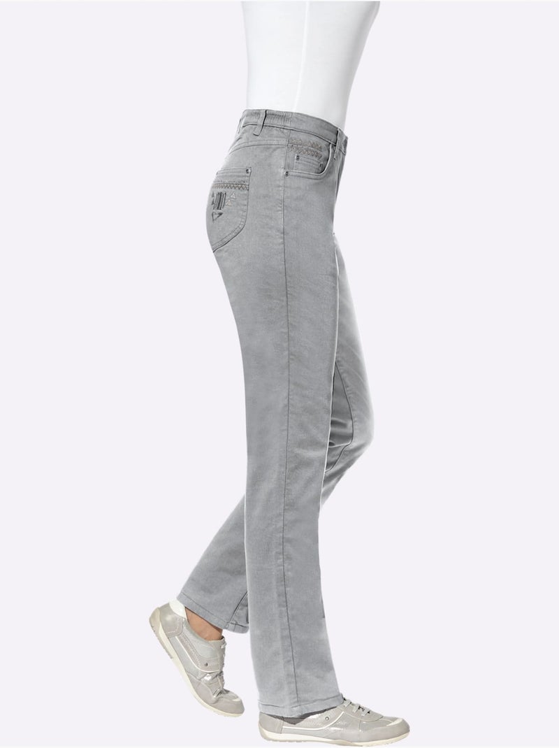 Jean 98% coton - taille extra courte - witt Gris foncé - Kiabi