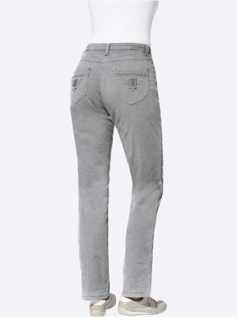 Jean 98% coton - taille extra courte - witt Gris foncé - Kiabi