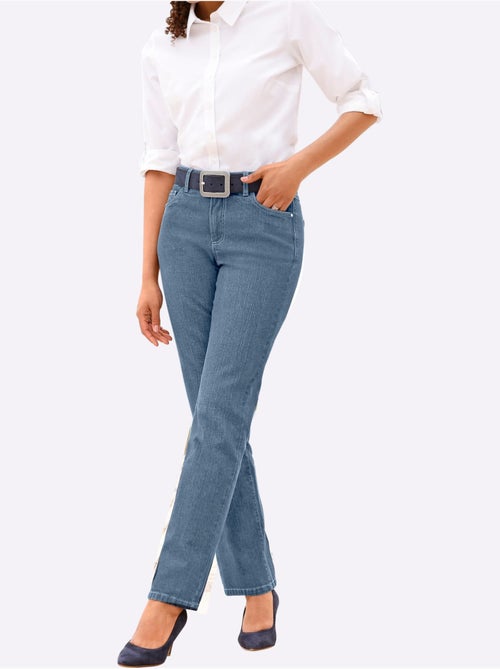 Jean à 5 poches en coton extensible avec ceinture gainante - taille standard - witt - Kiabi Jean à 5 poches en coton extensible avec ceinture gainante - taille standard - witt - Kiabi