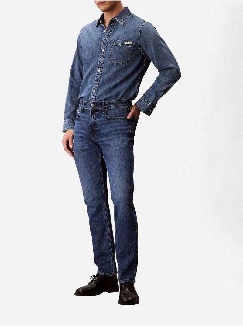Jean à bouton - calvin klein Bleu - Kiabi