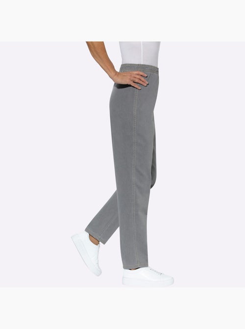 Jean à ceinture élastique avec confort et tombé ample - Taille standard - Moda Vilona - Kiabi