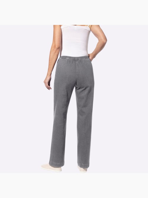 Jean à ceinture élastique avec jambes larges confortables - Taille courte - Moda Vilona - Kiabi