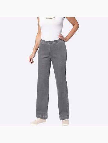 Jean à ceinture élastique avec jambes larges et confortables - Taille standard - Moda Vilona
