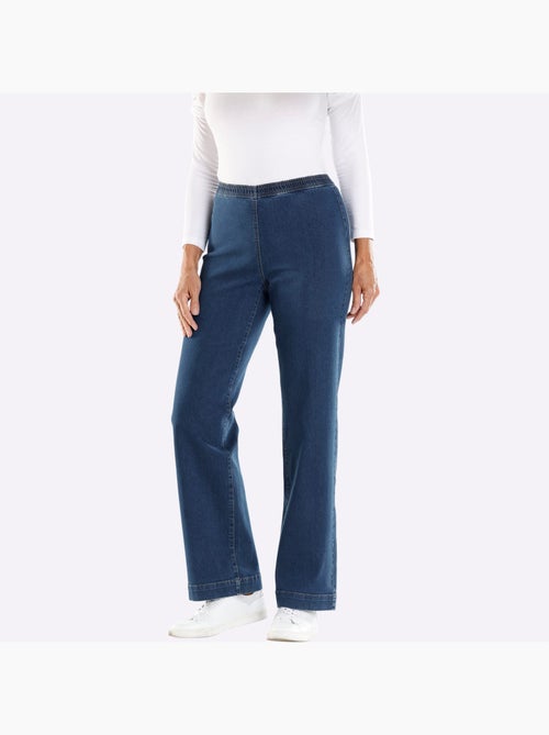 Jean à ceinture élastique avec jambes larges tendance - Taille courte - Moda Vilona - Kiabi