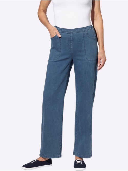 Jean à ceinture élastique avec poches et coupe décontractée - taille standard - moda vilona - Kiabi Jean à ceinture élastique avec poches et coupe décontractée - taille standard - moda vilona - Kiabi