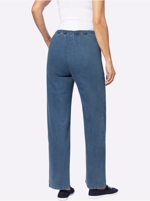 Jean à ceinture élastique avec poches et coupe décontractée - taille standard - moda vilona - Kiabi Jean à ceinture élastique avec poches et coupe décontractée - taille standard - moda vilona - Kiabi