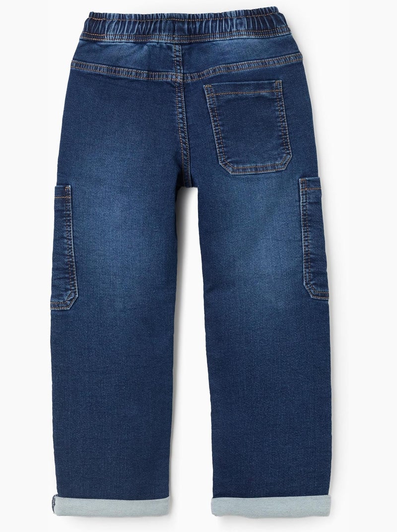 Jean à coupe droite avec poches cargo Bleu Bleu - Kiabi