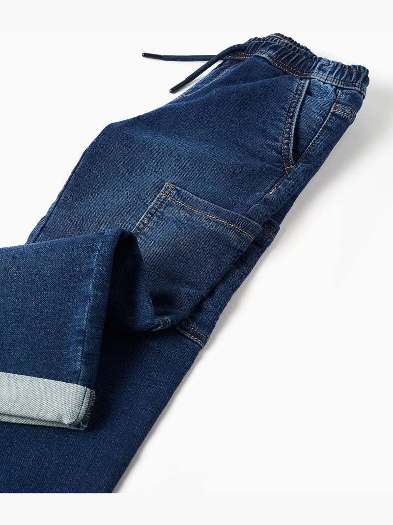 Jean à coupe droite avec poches cargo Bleu Bleu - Kiabi