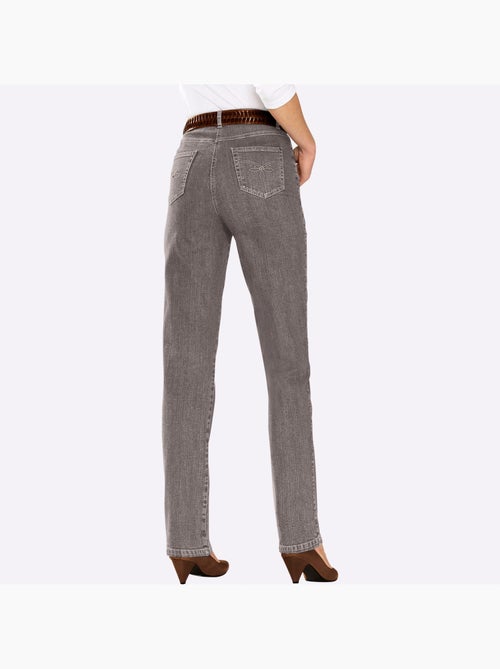 Jean à coupe élancée avec broderie sur les poches arrière - Taille longue - Witt - Kiabi