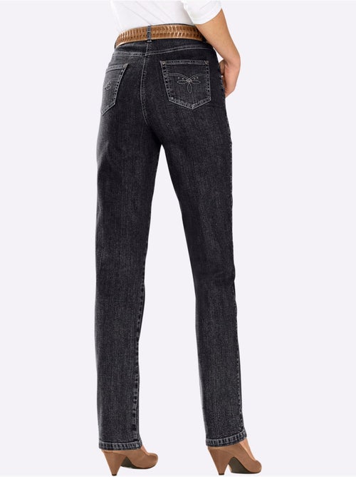 Jean à coupe élancée avec broderie sur poches arrière - Taille longue - Witt - Kiabi