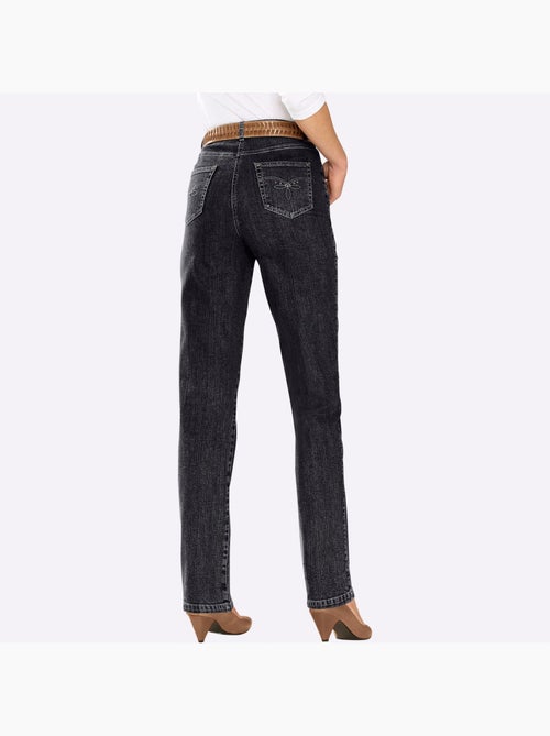 Jean à coupe élancée avec broderie sur poches arrière - Taille longue - Witt - Kiabi