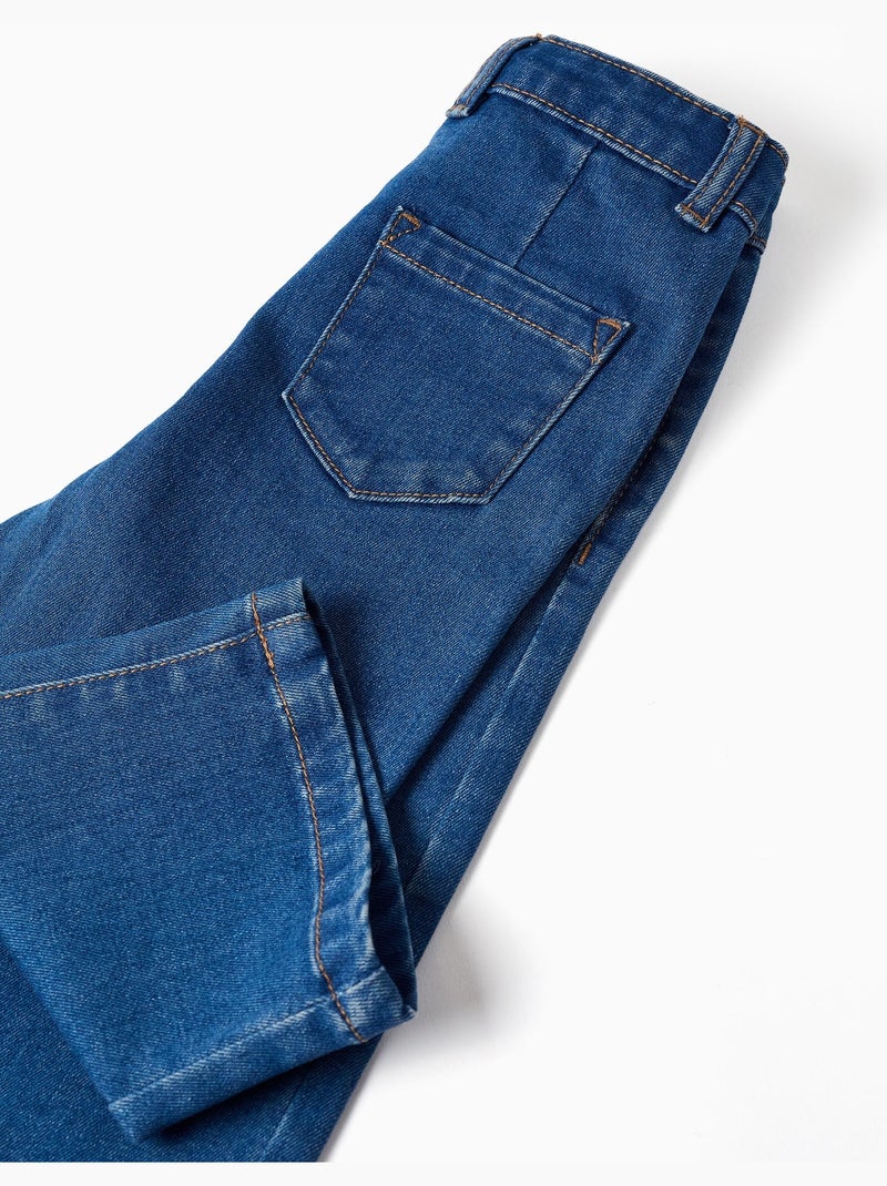 Jean à jambe large avec 4 poches Bleu Bleu - Kiabi