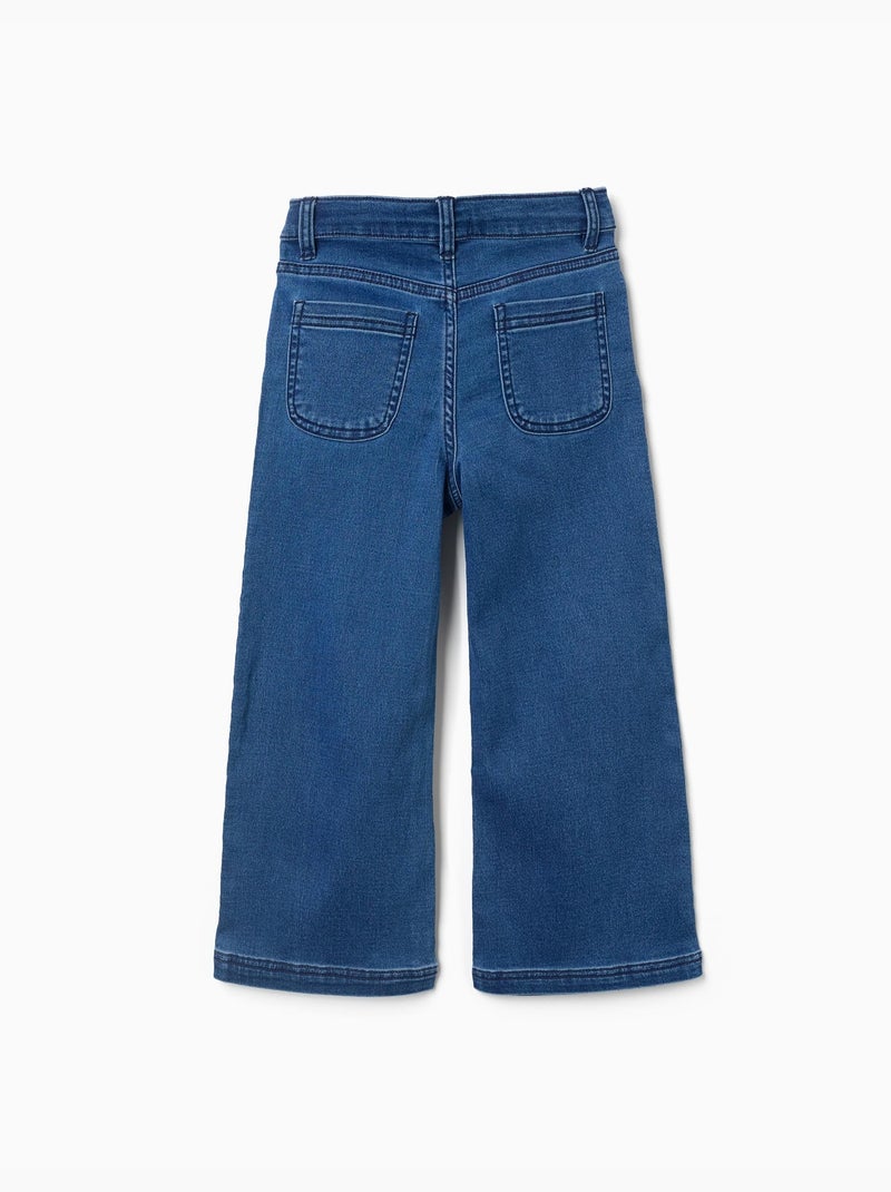 Jean à jambe large avec 4 poches Bleu denim - Kiabi