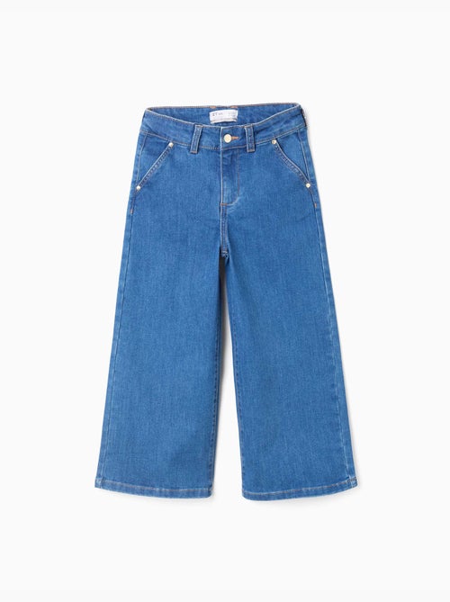 Jean à jambe large avec poches devant et derrière - Kiabi