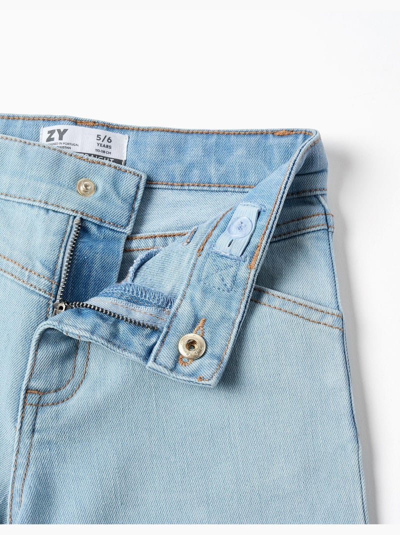 Jean à jambe large en coton Bleu clair - Kiabi