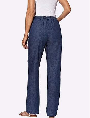 Jean à la coupe ample avec ceinture élastique et poches - Taille courte - Moda Vilona