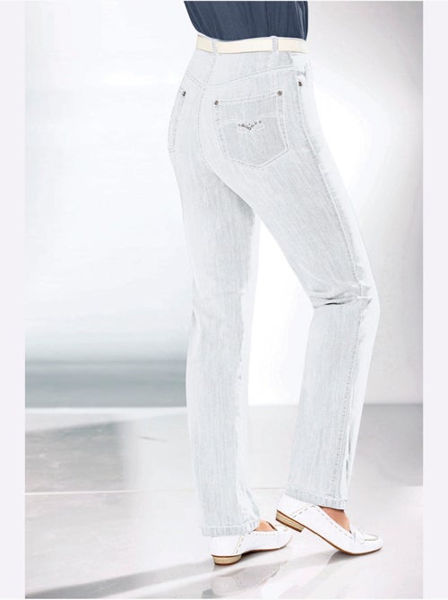Jean à la coupe élancée avec broderie sur les poches arrière - Taille extra courte - Witt - Kiabi