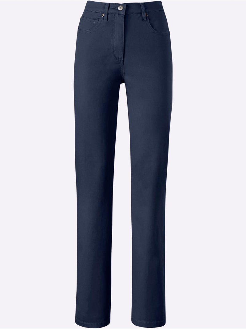 Jean à la coupe élancée avec broderie sur les poches arrière - Taille extra courte - Witt Bleu jean - Kiabi