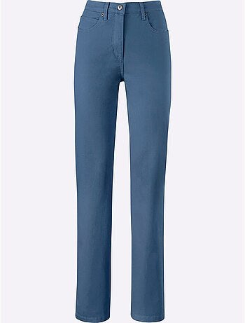 Jean à la coupe élancée avec broderie sur les poches arrière - taille longue - witt