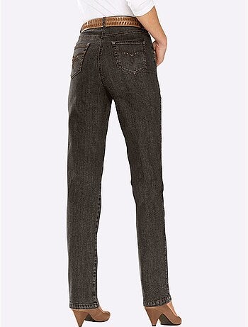 Jean à la coupe élancée avec broderie sur les poches arrière - taille longue - witt
