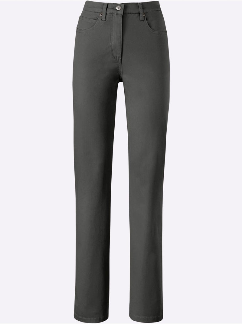 Jean à la coupe élancée avec broderie sur les poches arrière - Taille standard - Witt Kaki - Kiabi