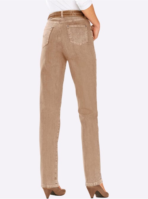 Jean à la coupe élancée avec broderie sur poches arrière - Taille courte - Witt - Kiabi
