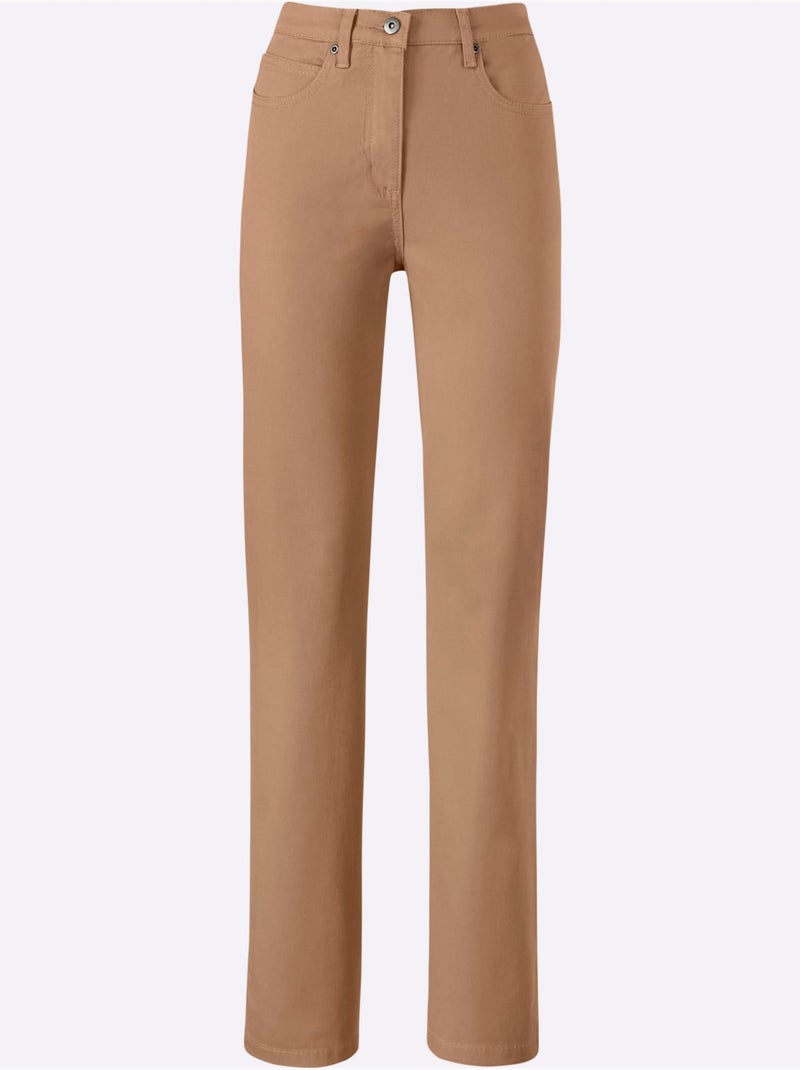 Jean à la coupe élancée avec broderie sur poches arrière - Taille courte - Witt Doré - Kiabi