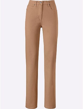 Jean à la coupe élancée avec broderie sur les poches arrière - taille longue - witt