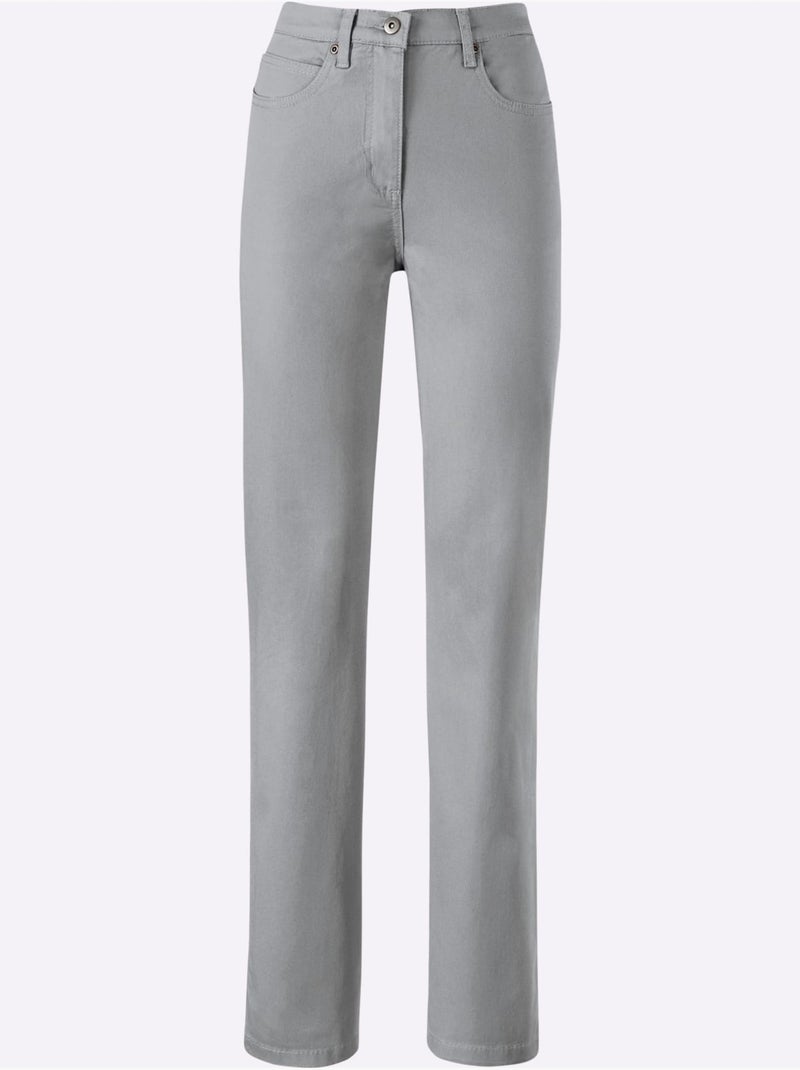 Jean à la coupe élancée avec broderie sur poches arrière - Taille standard - Witt Gris - Kiabi